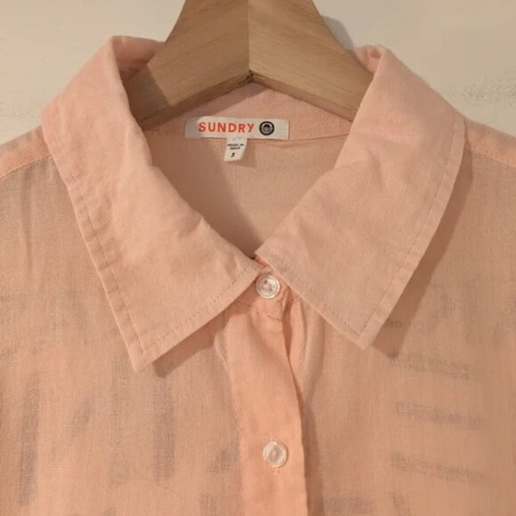 Sundry | Love Oversized Shirt In Neon Peach - Picture 4 of 14